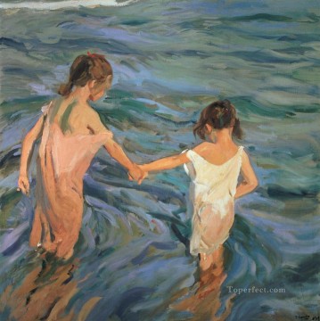 niños en el mar joaquin sorolla y bastida impresionismo Pinturas al óleo